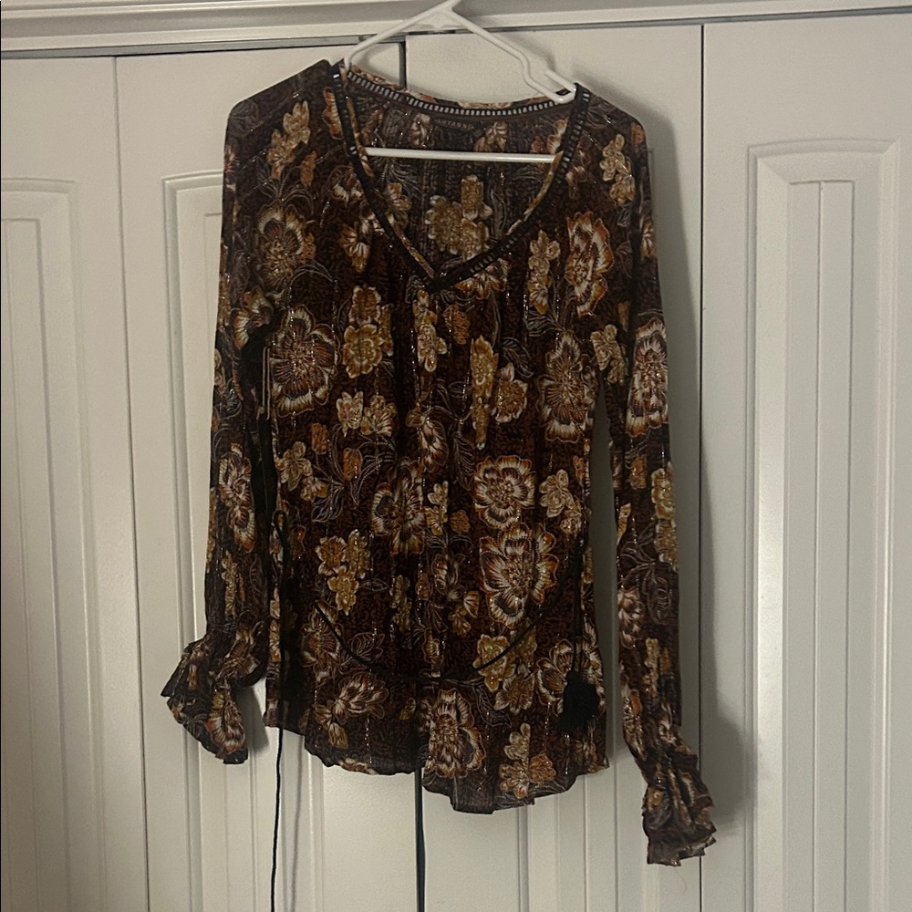 Elegant Floral Long Sleeve Blouse